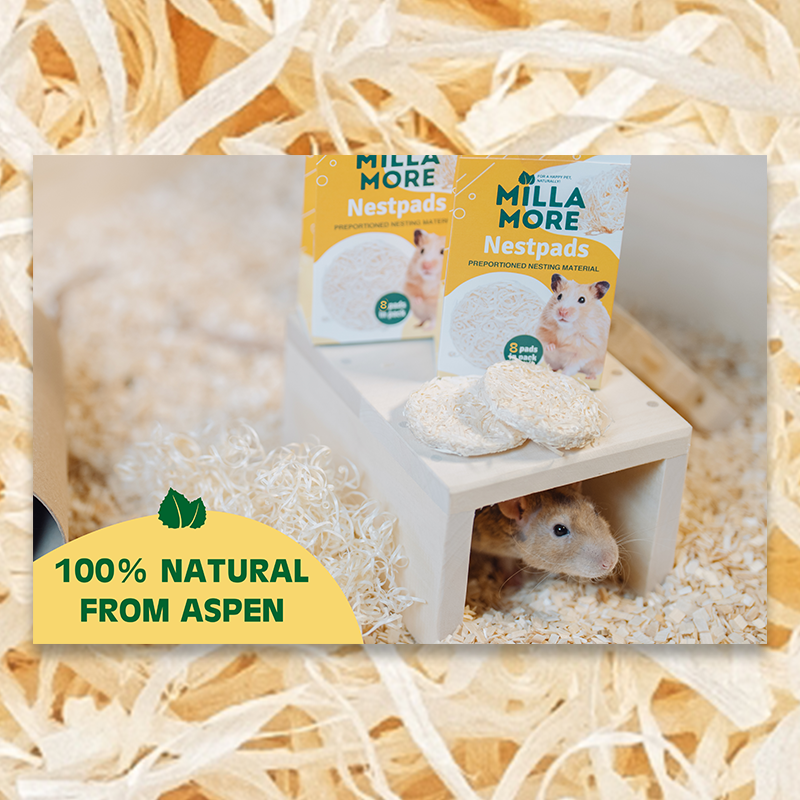 Redepuder af naturligt rent blødt træ til de små gnavere