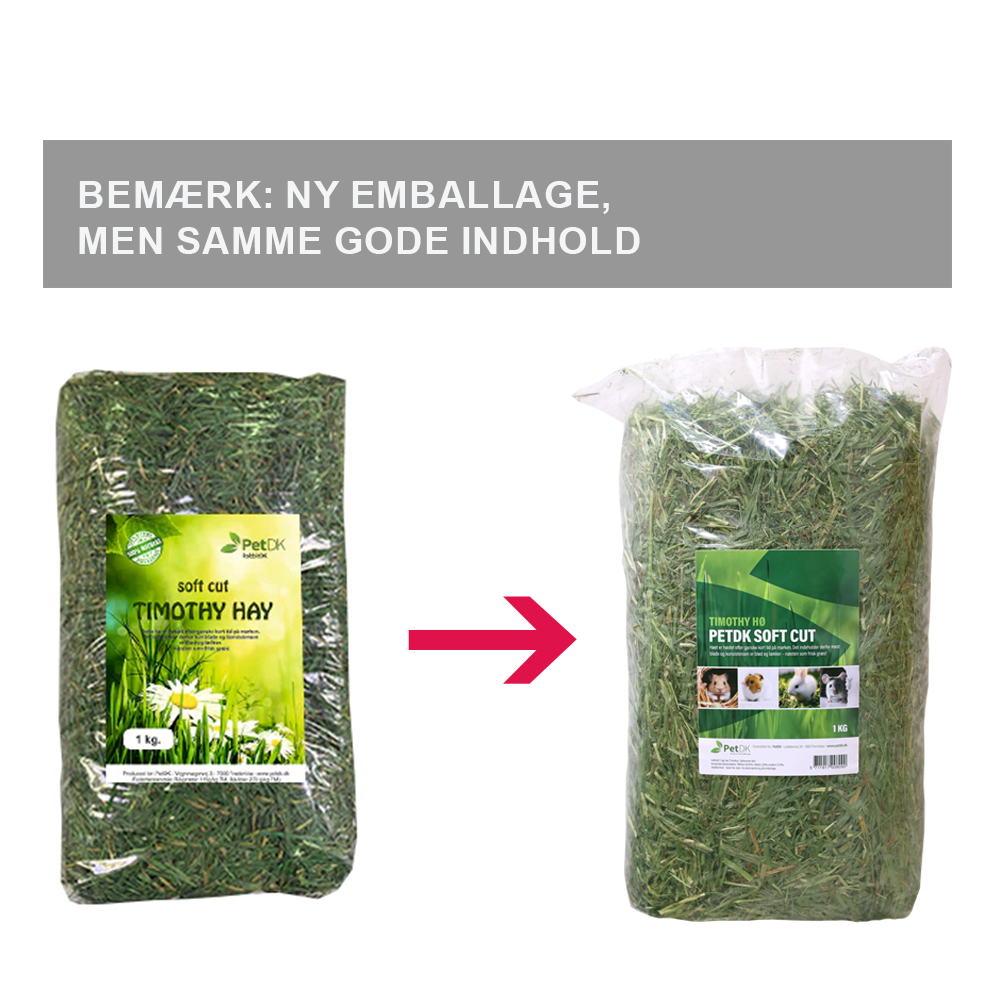 PetDK Soft Cut Timothy Hø til kaniner, marsvin og gnavere