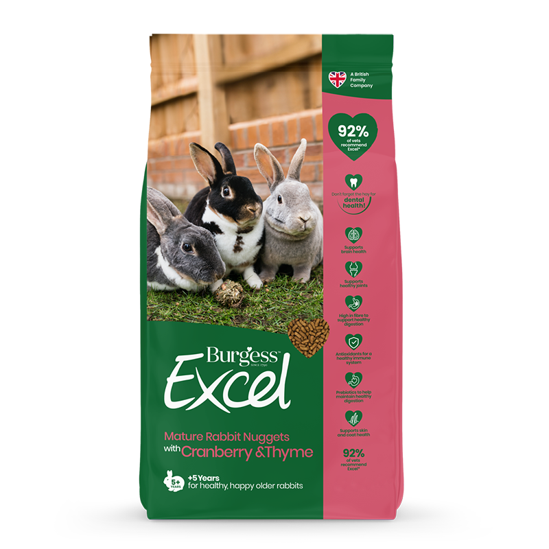 Burgess Excel Mature kaninfoder - med tranebær og timian (1,5 kg)