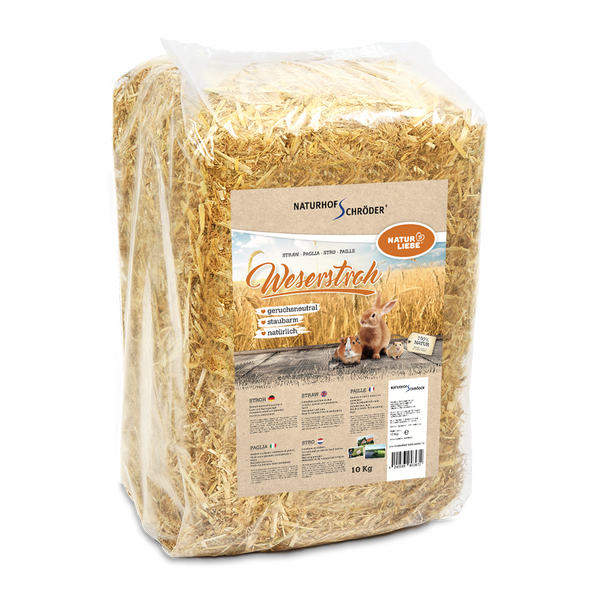 Naturhof Weser-halm fra den rene natur - presset i pose (10kg)