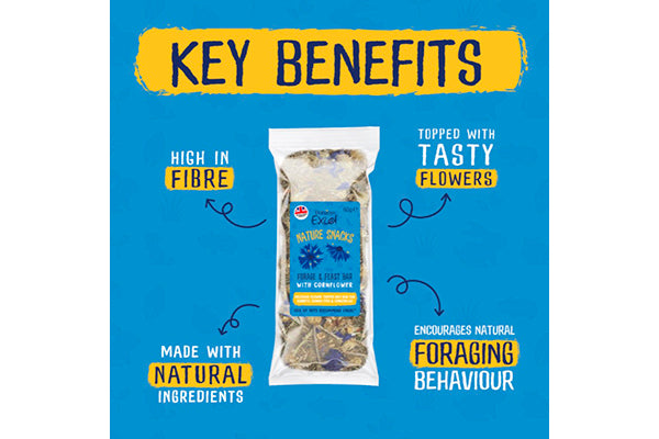 Burgess Excel Nature Snacks - Forage & Feast Bar med Kornblomst 60g
